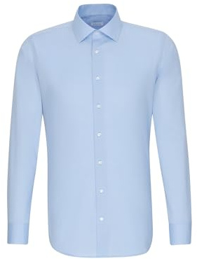Seidensticker Herren Business-Hemd - Extra Slim Fit - Bügelfrei - Kent-Kragen - Langarm - 100% Baumwolle, Blau (Blau 12), 38 EU