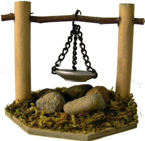 Krippenzubehör, Lagerfeuer mit Schale, Höhe 8cm