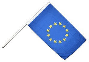 Flaggenfritze® Große Stockflagge Schwenkflagge Europäische Union EU 60 x 90 cm