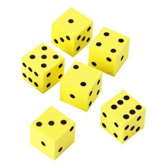 6 x Learning Resources 16mm Foam Dot Dice