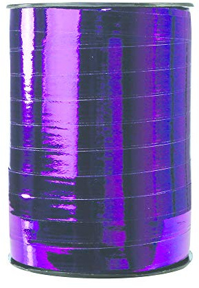 Clairefontaine 602011C Spule Geschenkband (mit Metalleffekt, 250 m x 7,5 mm, ideal für Ihre Geschenke und Bastelprojekte) 1 Stück violett