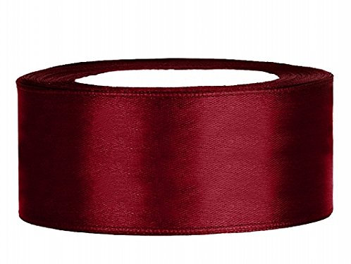 25m Satinband Satin Geschenkband bordeaux 25mm breit