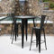 Flash Furniture Lily Barhocker, kommerzielle Qualität, 76 cm hoch, schwarzes Metall, für Innen- und Außenbereich, entfernbare Rückenlehne, 4 Stück