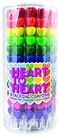 Heart to Heart Stackable Wax Crayons (12 Colors)