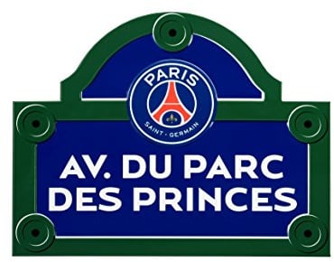 PSG Mädchen Avenue Du Parc des Princes Straßenschild, blau/rot, 30x18x0.5 cm