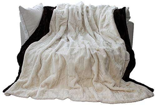 Brandsseller Decke Sofa Kuscheldecke-Felldecke 150x200 cm Couchdecke Sofaüberwurf für Wohn- und Schlafräume | Creme-Weiß