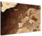 LanaKK – Europakarte Leinwandbild „Europakarte Antik” - englisch - Kunstdruck-Pinnwand auf Echtholz-Keilrahmen – Globus in braun, einteilig & fertig gerahmt in 100x70cm