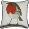 McAlister Textiles Tapestry | Besticktes Zierkissen mit Füllung Rotkehlchen | 40 x 40cm | gewobenes Vogel-Motiv | gefülltes Deko Kissen für Sofa, Couch, Garten
