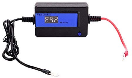 Désulfateur Automatique de Batterie pour Batteries Plomb-Gel AGM SLA (12-48V 200AH Bleu Clips circulaires)