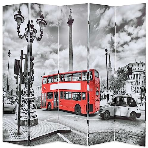 vidaXL Raumteiler klappbar 200x170cm London Bus Paravent Trennwand Sichtschutz