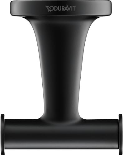 Duravit Handtuchhaken Starck T, Handtuchhalter Wandmontage, Handtuchhalterung für 2 Handtücher, Schwarz Matt