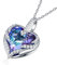 CRYSLOVE Muttertagsgeschenk Herz Kette Halskette für Damen Frauen Angel Wing Halskette mit Lila Kristallen Anhänger,Geschenkbox für Schmuck