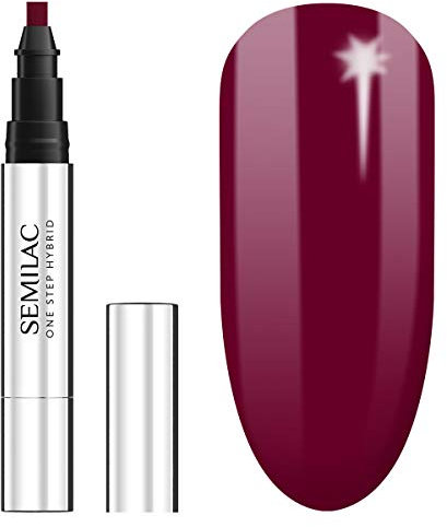 Semilac One Step UV Nagellack 3in1 in Stift-Form Burgund Farb S580 Crimson 3 ml Innovativ UV LED Farblack Nail Polish Ideal für zu Hause und Professionelle Maniküre