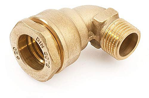 PE-Winkel Messing 20 mm 1/2 AG - Leichte und einfache Verschraubung von PE-Rohren mit zölligem Standard-Rohrgewinde als Kupplung im Bereich der Wasserversorgung