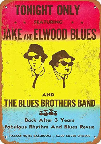 The Blues Brothers Gig Blechschild Retro Blech Metall Schilder Poster Deko Vintage Kunst Türschilder Schild Warnung Hof Garten Cafe Toilette Club Geschenk