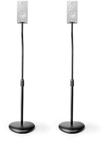 NEDIS Lautsprecherhalter - Kompatibel mit: Universal - Böden - 4.5 kg - Höhenverstellbar - ABS/Stahl - Schwarz