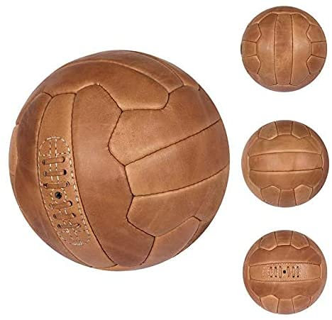 Bushi Vintage-Fußball, Antik-Leder, Größe 5, hellbraun