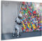Giallobus - Gemälde - Banksy - Kind öffnet den Vorhang - Acrylglas - 100x70 - Bereit zum Aufhängen - Moderne Gemälde für zu Hause