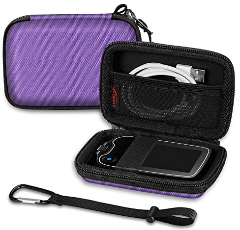 MEDMAX Hard Shell Protective Case for Freestyle Libre 3 2 / Libre Reader, Lightweight Shockproof Diabetic Storage Carrying Case with Clip and Handle, (Purple)