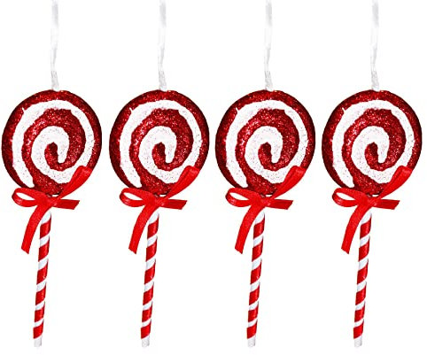 Mini Zuckerstange Lutscher Weihnachtsdeko | 2 Stück | Weiß und Rot | 15 cm