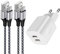 Ladekabel USB C mit Stecker für Samsung Galaxy Z Flip 7/Z Flip 6/Z Flip 5/Z Flip 4/A16 5G/A15/A56/A55/A54/A36/A35/S25/S24/S23/S22, 2-Port USB Ladegerät Netzteil Ladestecker für iPhone, Huawei, Google