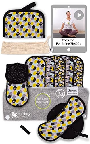 Öko Slipeinlagen waschbar mit rutschfestem Druck aus Bio Baumwolle (Größe S, 7er-Pack); dünne Slipeinlagen Damen, Mädchen; waschbar bei hoher T°; 100% Atmungsaktiv (kein PUL) für täglichen Ausfluss