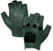 Harssidanzar Damen Lammfell Leder Fingerlose Handschuhe Ungefüttert Half Finger Driving GL012,Jägergrün, Größe L