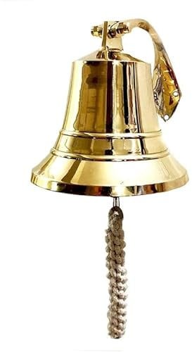 Nave In Ottone Lucido Campana Nautico 4 Nave Campana Marina Barca Da Parete Campana Appeso Casa Indoor Outdoor Decor Bell