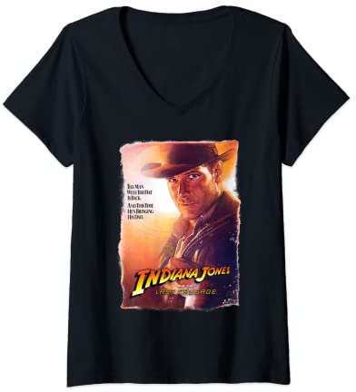 Lucasfilm Indiana Jones and the Last Crusade Poster Art T-Shirt mit V-Ausschnitt