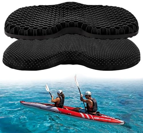 EHOTER Anti-Rutsch-Kajak-Gel-Sitzkissen, dickes wasserdichtes Ei-Sitzkissen, Kajak-Sitzpolster mit rutschfestem Bezug zum Sitzen im Kajak, aufblasbares Kajak, Kanu und Boot, Kajak, Zubehör für