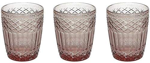 Tognana Claire, Set 3 bicchieri 300 cc, vetro, Rosa