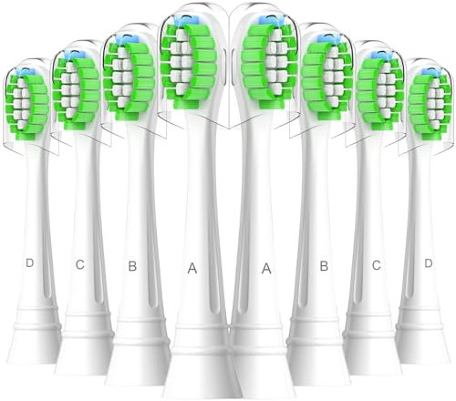Sulkiwe Weich Ersatzbürsten Kompatibel mit Philips Sonicare Elektrische Zahnbürste, Senstive Zahnbürstenkopf passend für Phillips Sonicare Schallzahnbürste 3100 4300 4500 5100 9000 9900, 8er (Weiß)