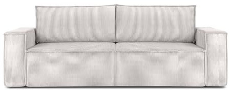 Konsimo Napi Sofa - Schlafsofa - Sofa mit Schlaffunktion - Schlafsofa mit Bettkasten - Couch - Couch mit Schlaffunktion - Sofabett mit abnehmbaren Kissen - Bettsofa - 244 cm - Cremige