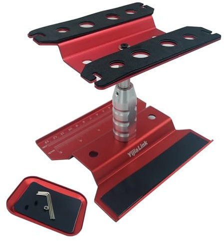 RC Car Work Stand Aluminium Reparatur Workstation mit Schraubablage für 1/8 1/10 1/12 1/16 Traxxas Axial Arrma Redcat RC Crawler Monster Truck Buggy (Rot)