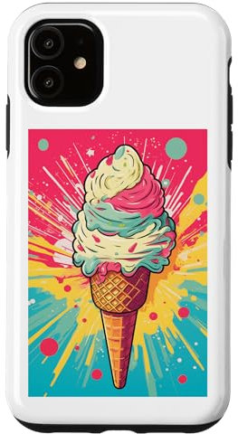 Carcasa para iPhone 11 Helado de gofrera helado helado helado arte pop art vintage retro helado helado