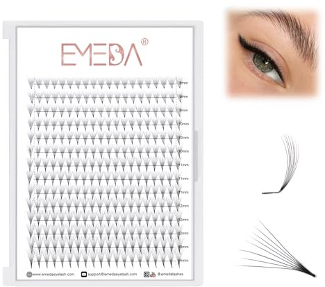 8D Volumen wimpern Extensions M Curl 0.07mm Mixed 8-14mm Eyeliner-Effekte lash Extensions Katzenauge Fuchswimpern-Styling 8D M L+ Curl Russische Cluster Wimpern Extensions (8D 0.07-M curl-mix)
