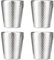 TIICOO Edelstahlbecher 4 Packungen 300 ml, Stapelbar Doppelwandig Isoliert Metall Bruchsicher Titanbeschichtete Diamantstrukturierte Oberfläche Hitzebeständig Spülmaschinenfest (Silber - 4er Set)