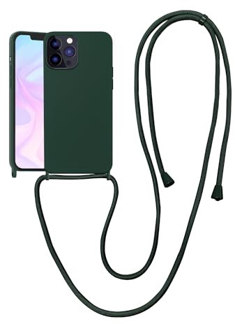 VooDirop Crossbody Case for iPhone 11 Pro with Strap, iPhone Case with Adjustable Lanyard Rope, Drop Protection Silicone Phone Case for iPhone 11 Pro 5.8’’ Midnight Green