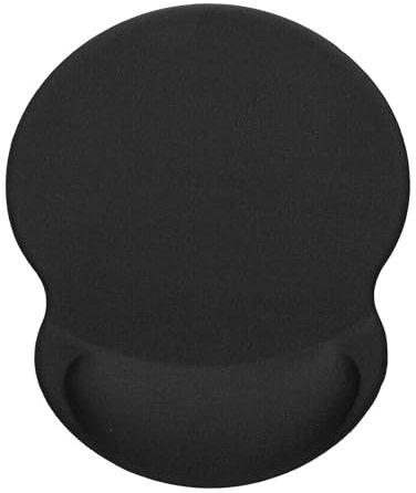 kwmobile Ergonomic Mouse Pad with Gel Wrist Rest Support - Non-Slip Rubber Base - for Laptop or PC - Gaming Accessories - Black