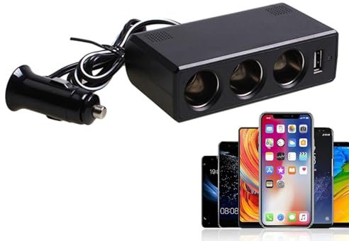 Répartiteur de Prise de Voiture, Adaptateur Multi-Chargeur de Voiture | Onduleur de véhicule 24 V à 12 V - Adaptateur de Chargeur de Voiture à 3 Prises, Adaptateur de Sortie de Voiture, convertisseur