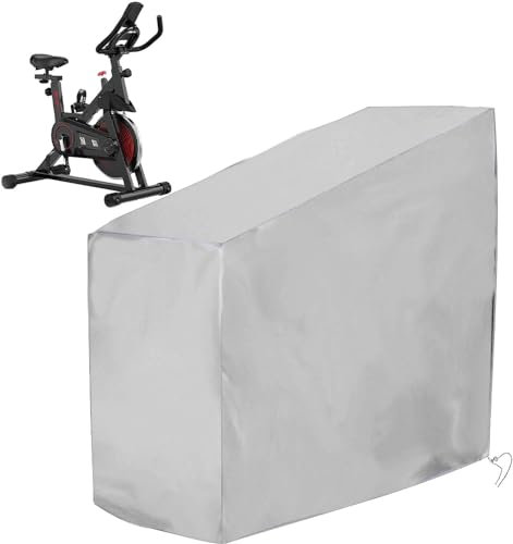 CKNMEERSA Exercise Bike Cover, Exercise Bike Cover Waterproof Cover, Bicycle Cover Protective Cover for Outdoor Cycling Dust Cover Anti-UV (Silver)