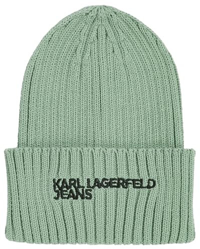 KARL LAGERFELD JEANS, Herren, Essential Logo Beanie, Granitgrün, Einheitsgröße