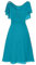 Générique Robe Femme Chic et Elegant ete pour cérémonie mi Longue Robe Demoiselle d'honneur Femme Grande Taille Epaule Denudee Robe de Soiree Cocktail Femme Mariage invitée Bal de Promo (Blue, XXL)