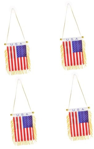 Gatuida 4stücke Auto Rückspiegel Flagge Einfache Montage Hängendes Ornament Für Innenraum-dekoration Stilvolle Und Langlebige Fahne Mit Fransen Für