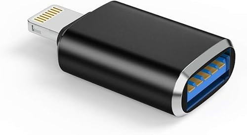 OTG Lightning Male to USB 3.0 Female OTG Adapter Compatible with iPhone 14 13 12 11 Xr X XS 8 7 Plus Max iPad Air Pro Mini, Support Camera Card Reader Mouse Keyboard Converter