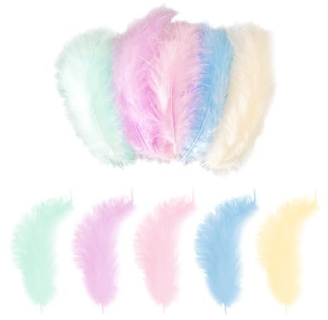 Truthahnfedern zum Basteln, flauschig, natürliche Federn, Traumfänger, Federn, Hochzeit, Party, Dekoration, Feder, Blumenarrangement, Federn, Halloween, Weihnachten, bunt, 300 Stück