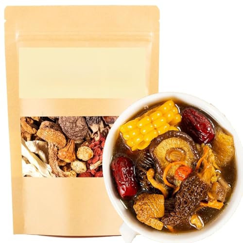 Soup Package Of 11 Types Of Mushrooms,Dry Abalone Nutritious, Mushroom Soup Bag,Mushroom Soup Packets, Mushroom And Herb Soup Set,Colorful Mushroom Soup Bag,Mushroom Soup Set (1PC, natural)
