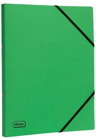 Idena 11104 - Eco Ringbuch aus Karton in DIN A4, Ordner in Hellgrün mit 20 mm Rückenbreite und 2-Ring-Mechanik, Gummizug über Eck