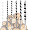 6Pcs Long Auger Drill Bit Set for Wood,Fast Drilling Wood, Carbon Steel Auger Extra Long Bit, Multi-Size 1/4, 3/8, 1/2, 5/8, 3/4, 7/8 Hex Shank Auger Drill bit, Suitable for Hard and Soft Wood