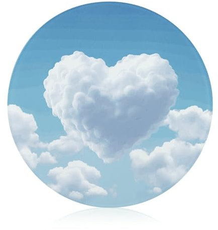 Chopping Block A Floating Heart Glass Chopping Board Round Cutting Mat Glass Cutting Boards for Kitchen Charcuterie Board Portable Cut Mats Butcher Chopping Block